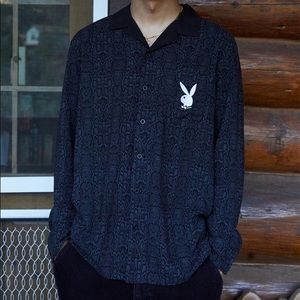 Playboy By PacSun Snake Long Sleeve Button Up Shirt